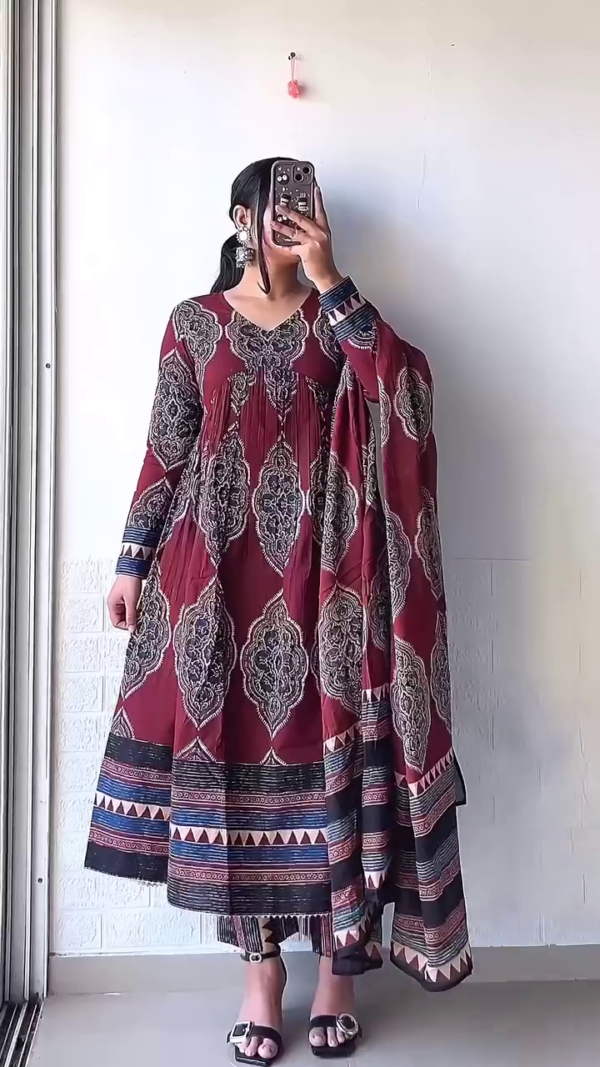 Women Floral Print Flared Kurta Suit Set