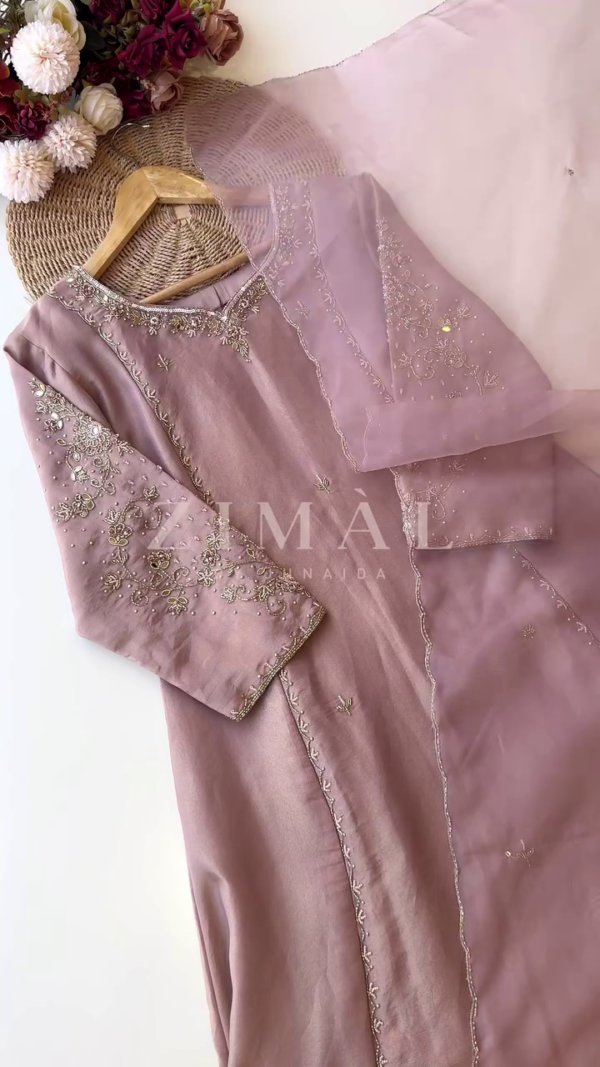 Ethnic Motifs Embroidered Beads & Stones Pure Silk Kurta with Trousers & Dupatta