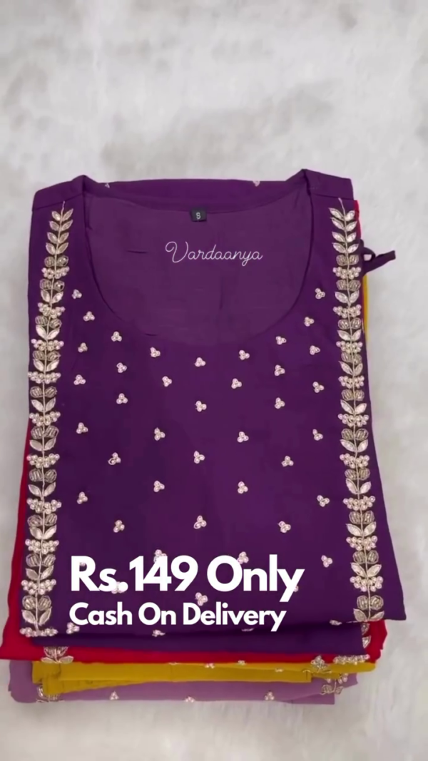 Purple Cotton Silk Kurti With Lilac Shade