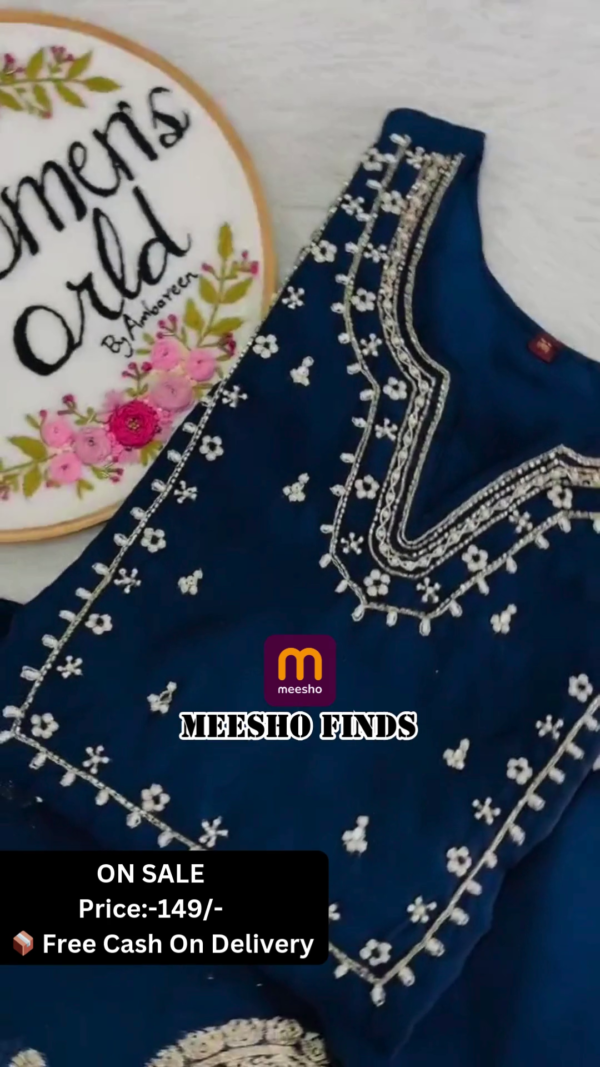 Premium geogertt sleevless kurti full hand made heavy gala boti pure chikankari hand work
