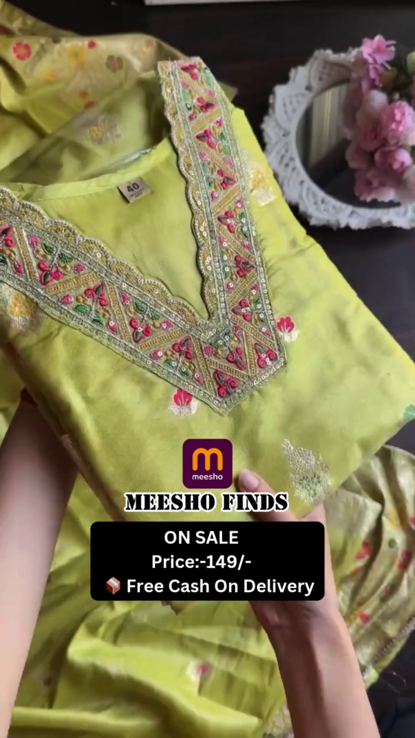chanderi unstitched suit set