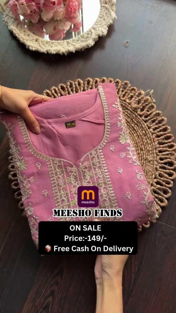 Cotton Gown, Heavy Embroidery work Gown.