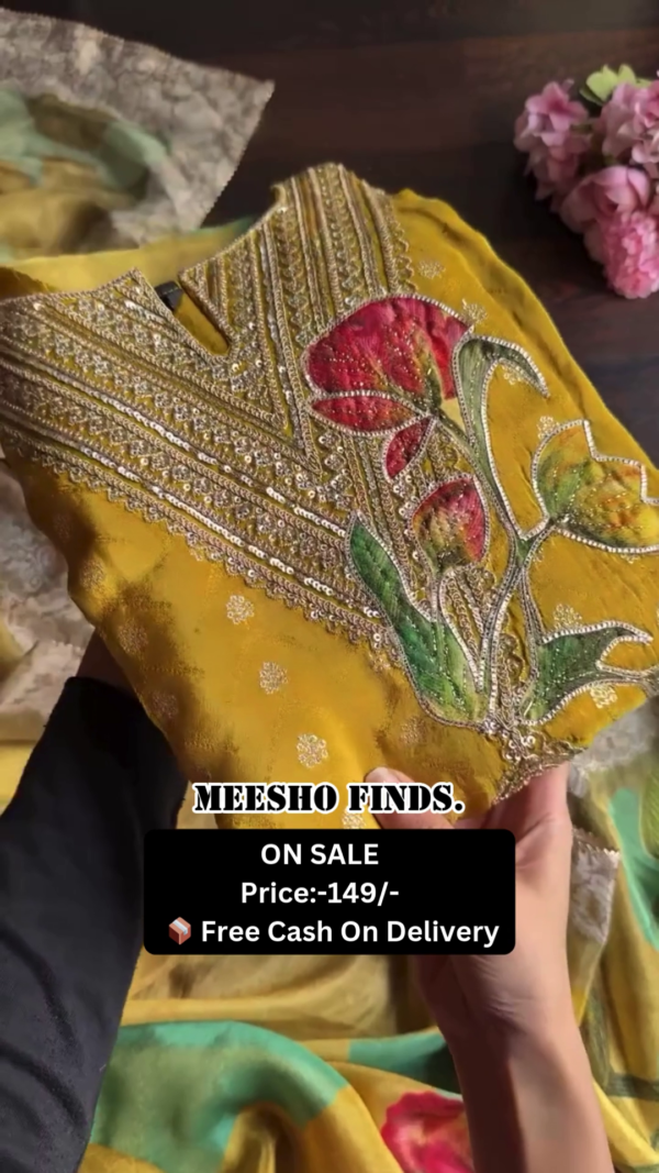 Roman Silk with Beautiful Embroidery Work Kurta pent dupatta Set