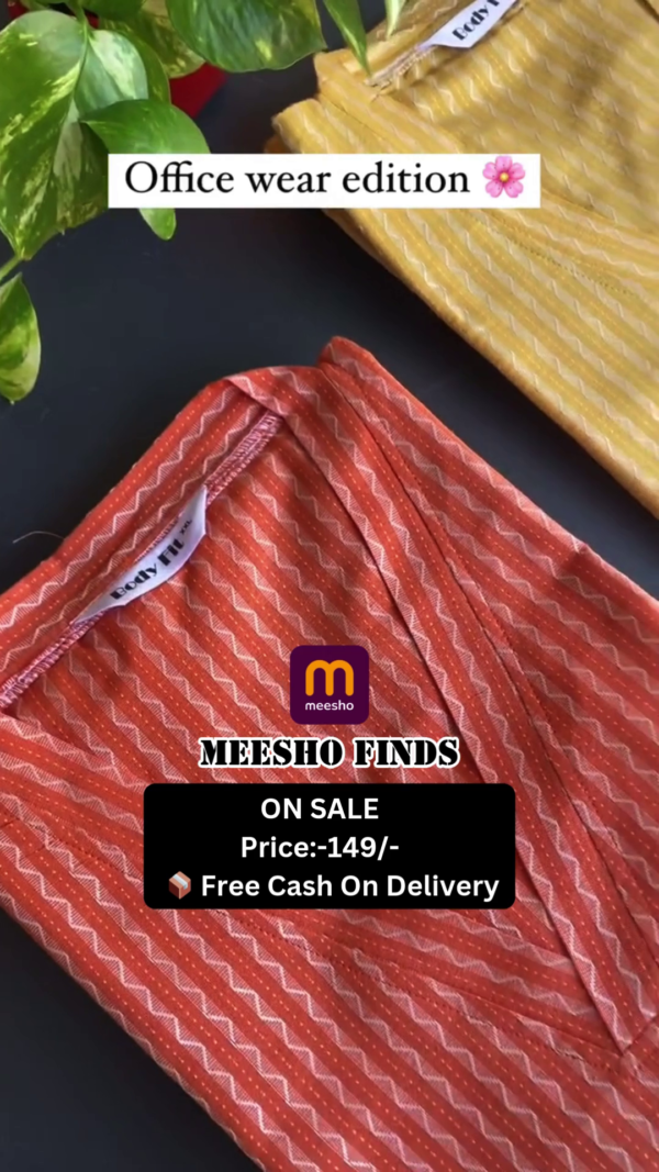 Design Printed Orange Stripes Batik Cotton Dress Material