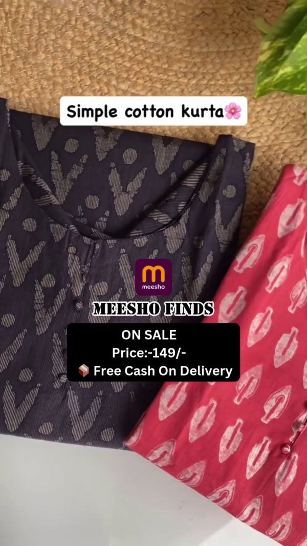 Rayon sidecut kurti combo