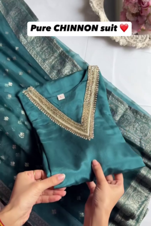Butiful Roman silk kurta ( attached ining ) and pants hand work