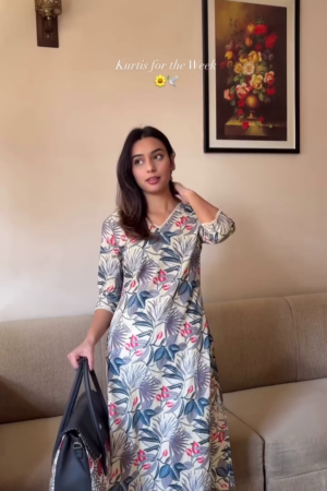 Floral Printed Regular Pure Cotton Kurta with Trousers