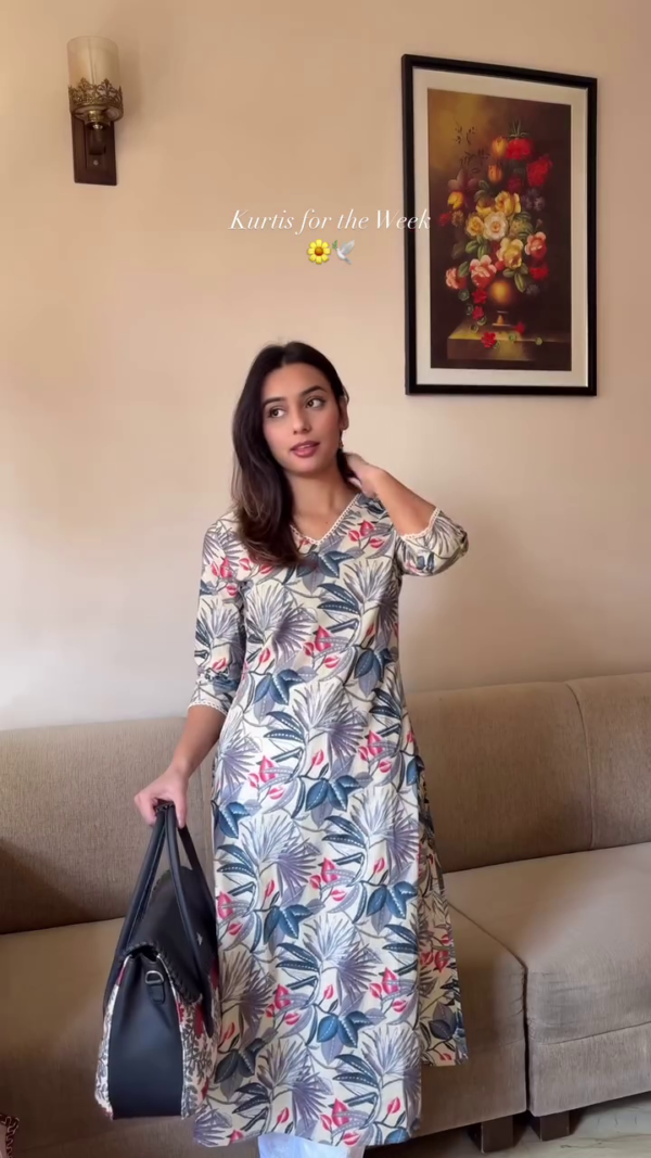 Floral Printed Regular Pure Cotton Kurta with Trousers