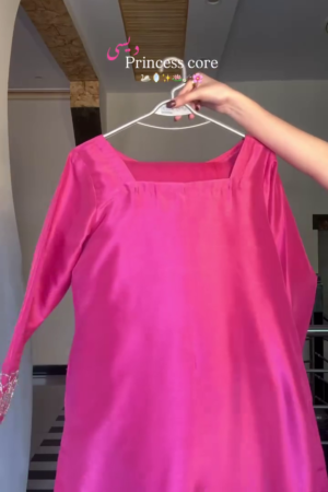 Women Pink Satin Dress